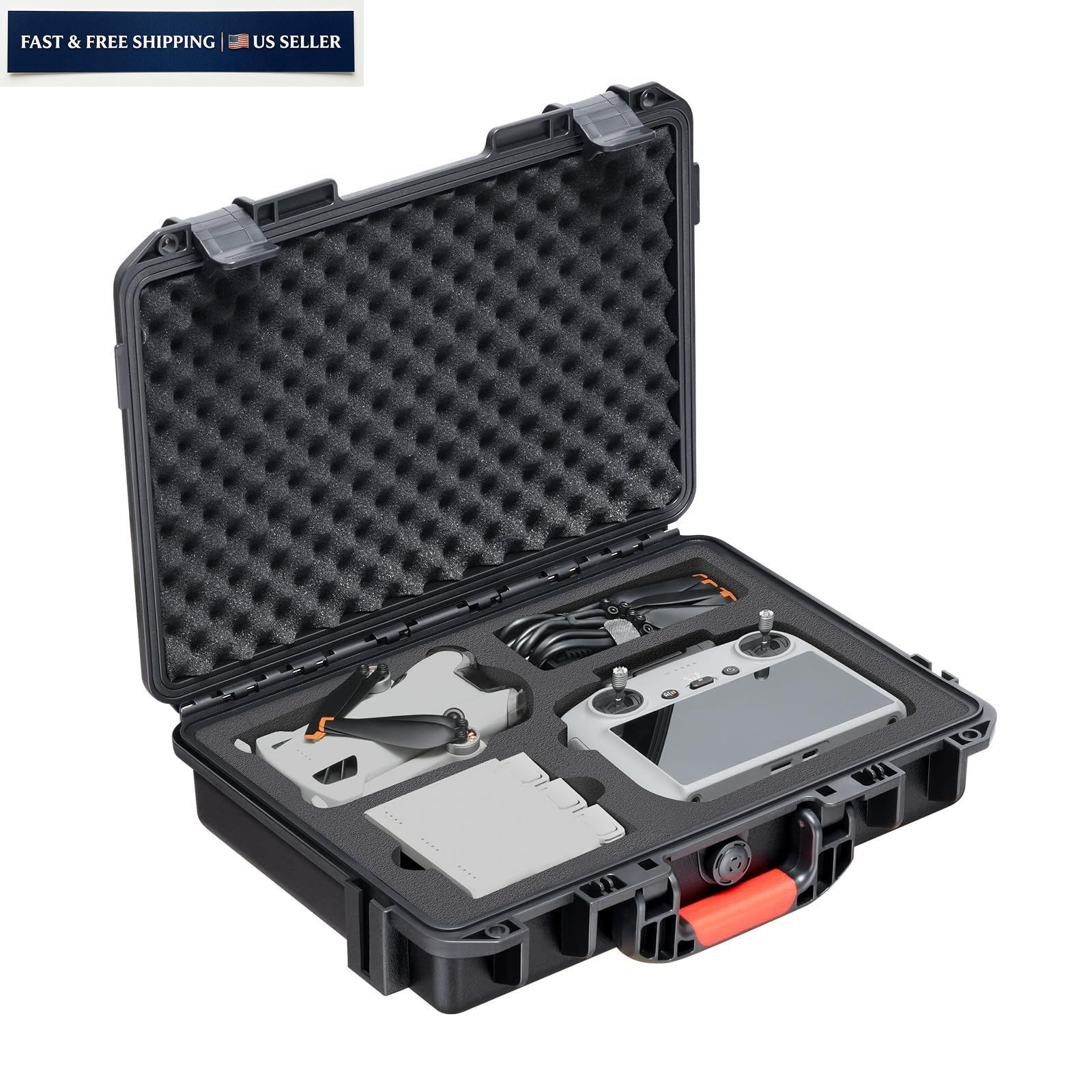 Hard Case for DJI Mini 4 Pro: Waterproof 9.8 x 4.3 x 13 inches, Black