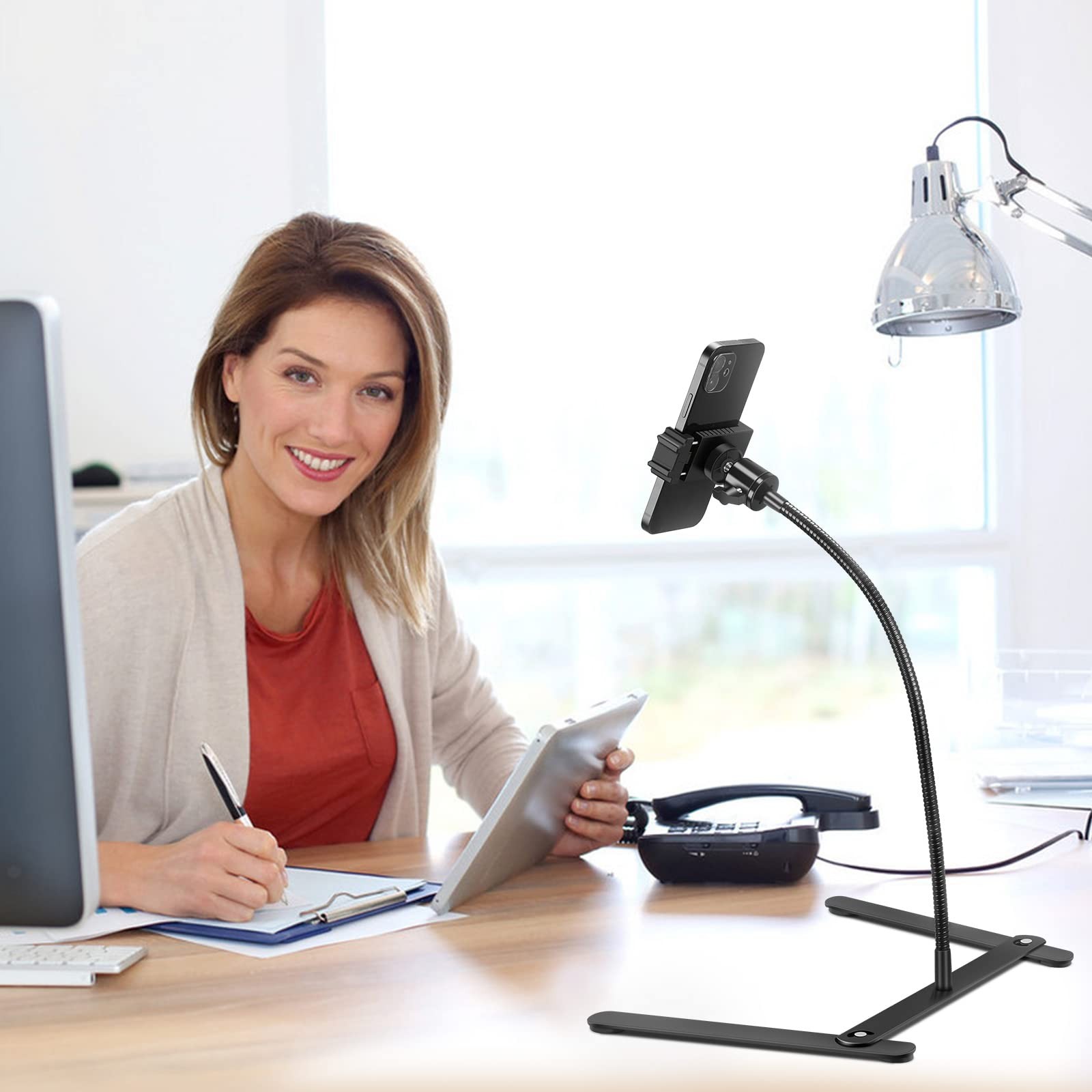 Phone Stand for Recording, Phone Tripod Adjustable and Solid, Overhead Phone ...