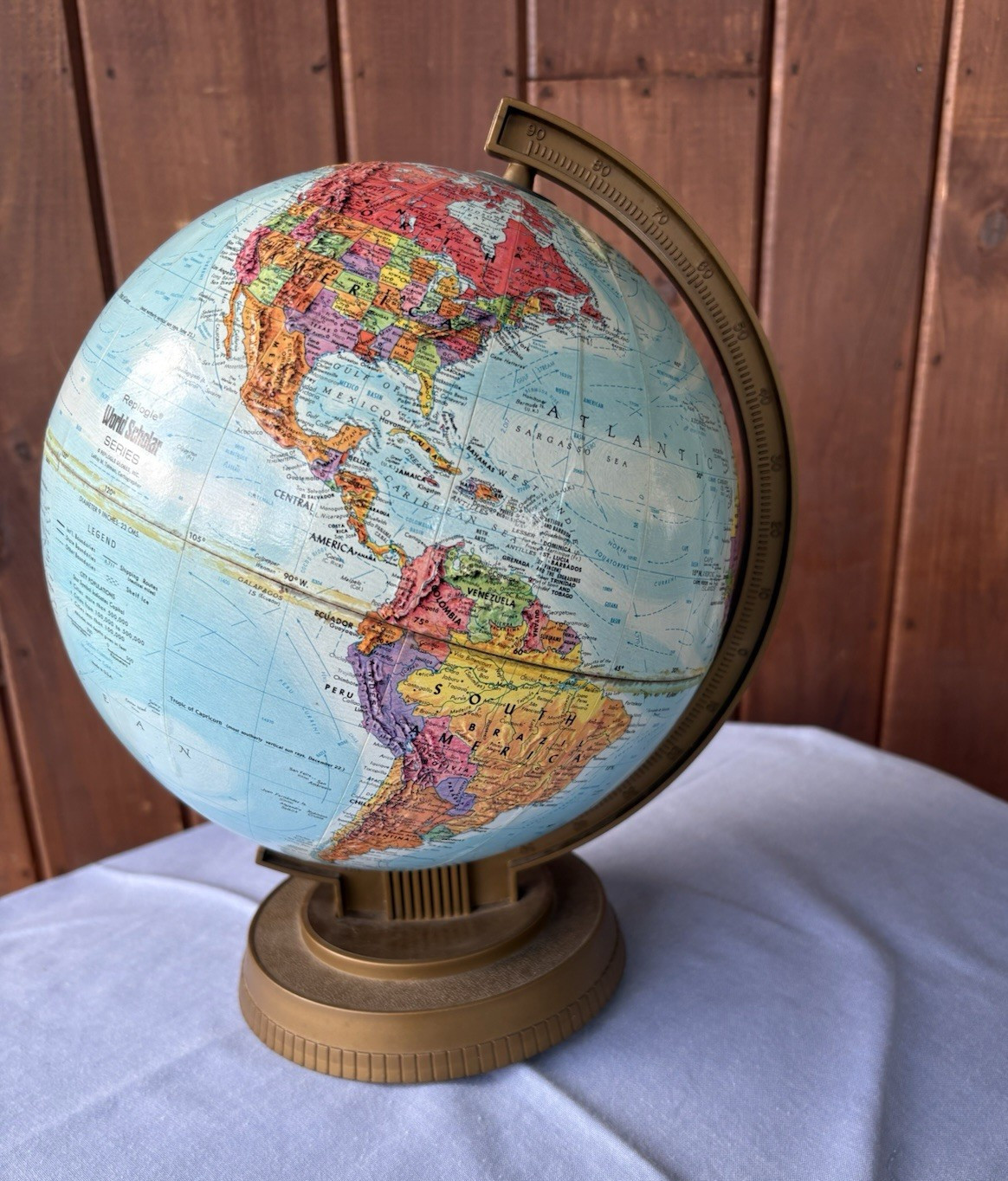 Replogle World Scholar Series 12in Tabletop Globe Rotating Meridian, Base
