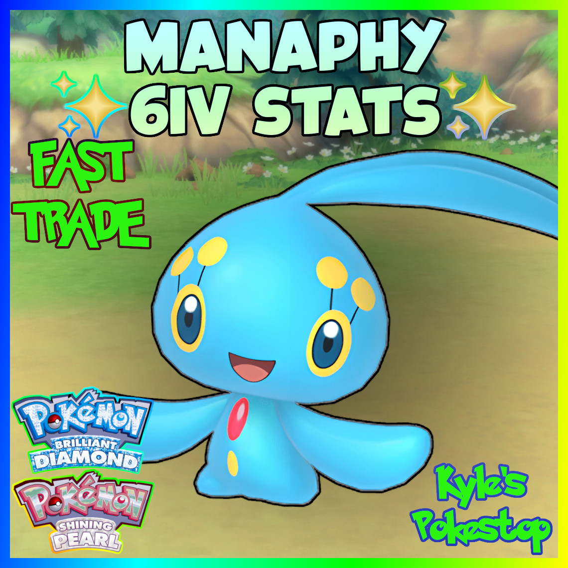 ✨ 6IV ✨ MANAPHY POKEMON BRILLIANT DIAMOND & SHINING PEARL BDSP EV'D FAST! 🚀