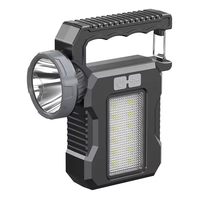 Solar Rechargeable Flashlight COB Work Light Lantern Camping Outdoor