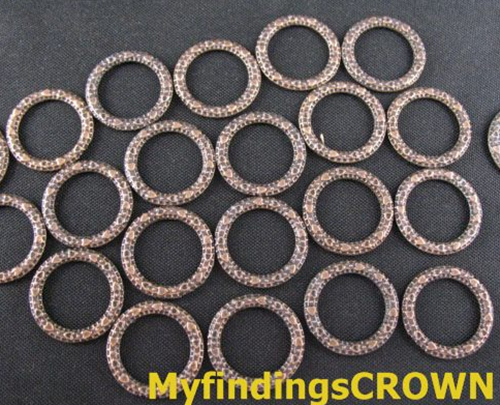 150 pcs Antiqued Copper heart circle links 14mm FC1