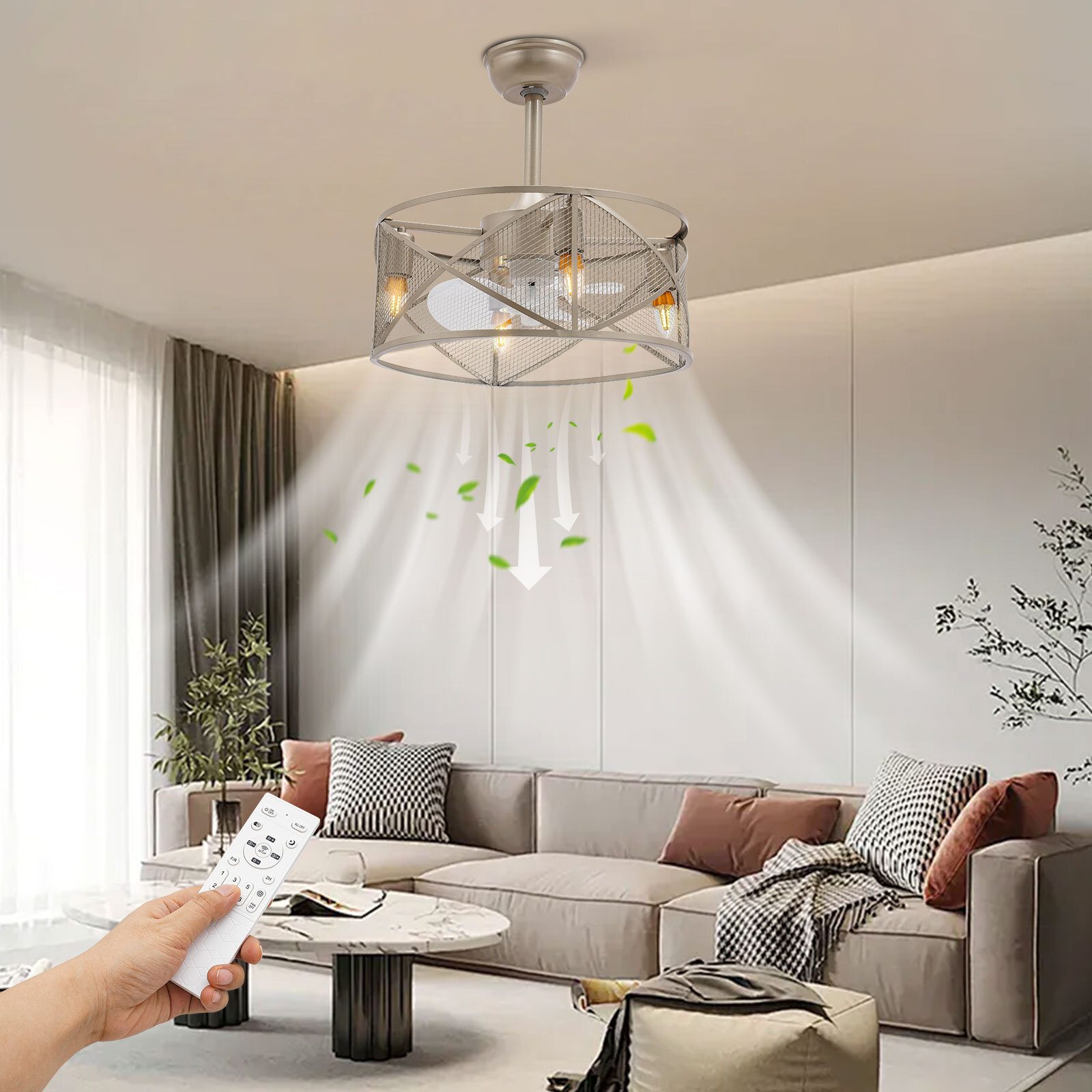 Caged Ceiling Fan Light Ceiling Fan Light Ceiling Fan with Light Remote Control