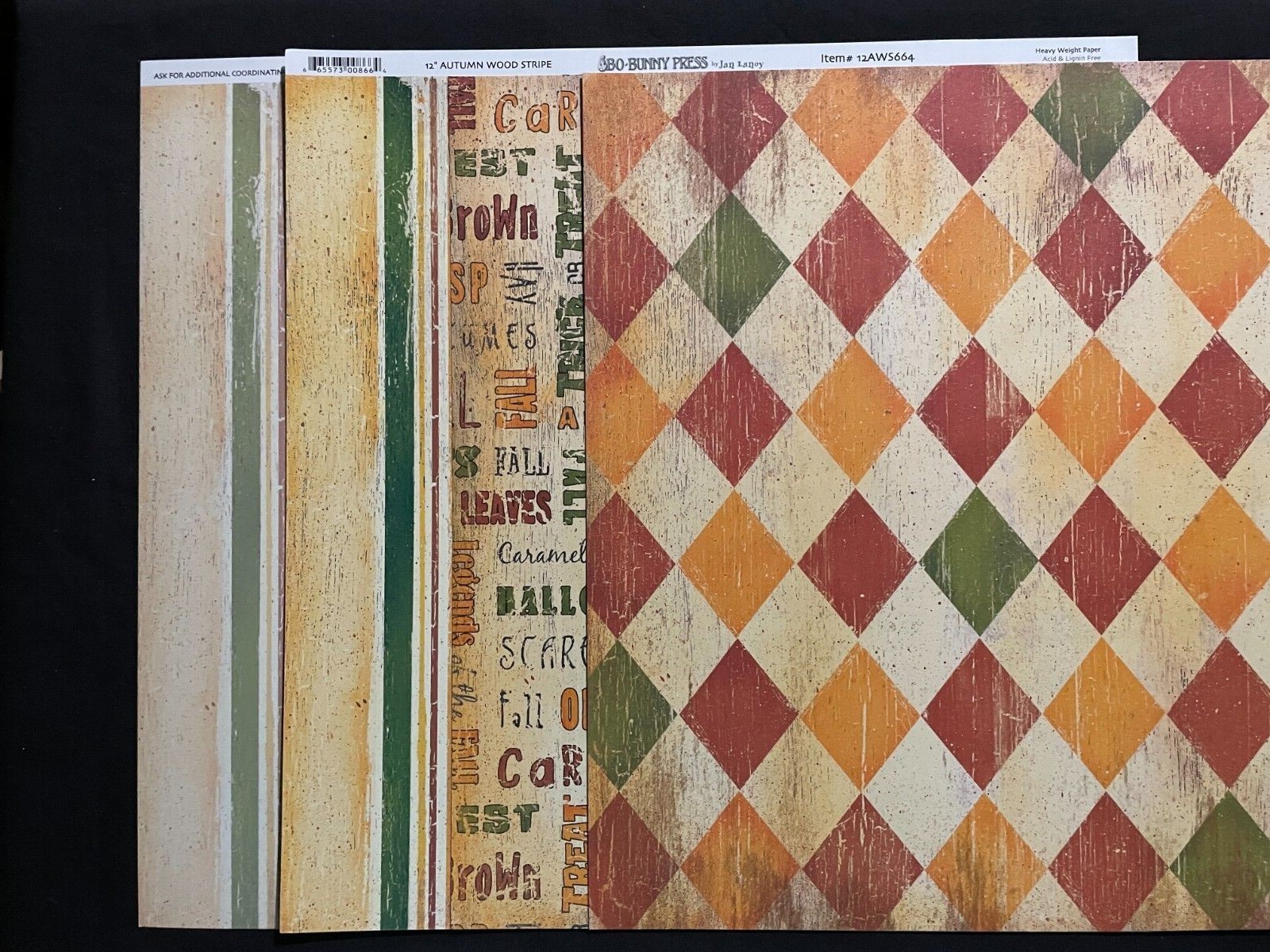 BO BUNNY "AUTUMN WOOD" 12X12 CS DOUBLE-SIDED AND SINGLE-SIDED PAPERS