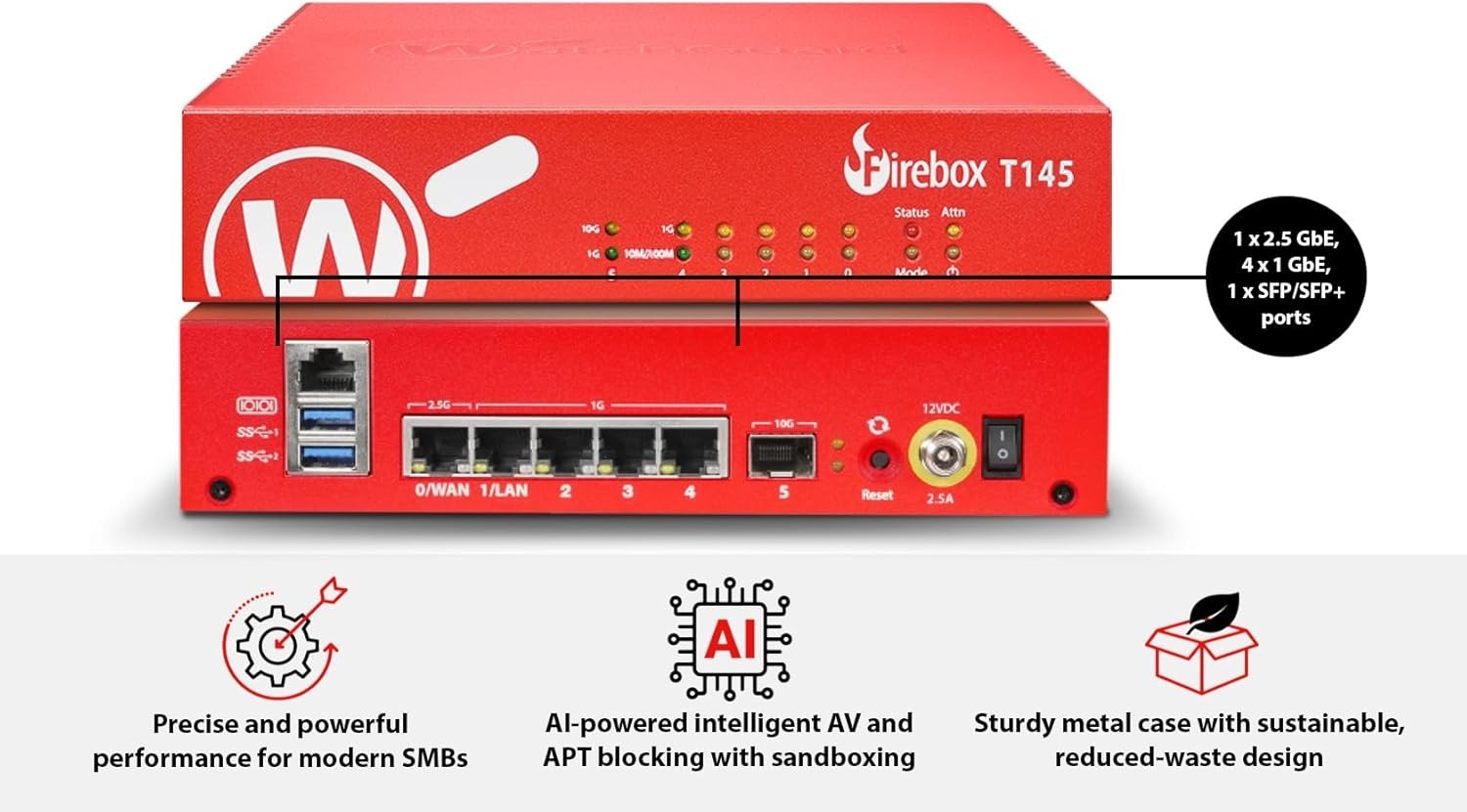 WatchGuard Firebox T145-W with 5 year Basic Security Suite WGT146035