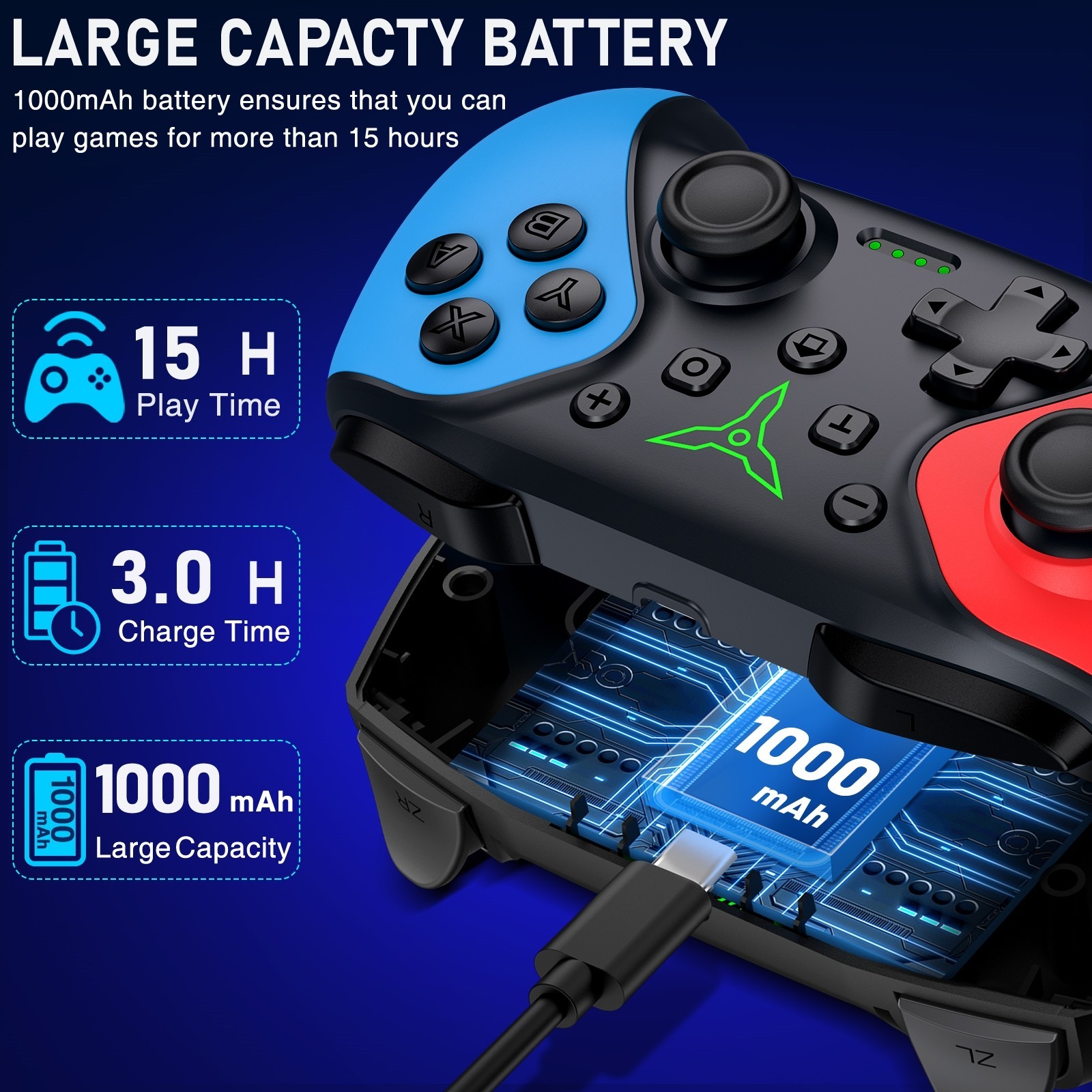 2Pcs Wireless Switch Controller for Nintendo Switch/Switch 2/Lite/OLED Controlle