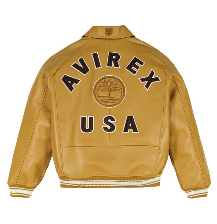 Men's Avirex x TIMBERLAND Yellow Real Leather Jacket