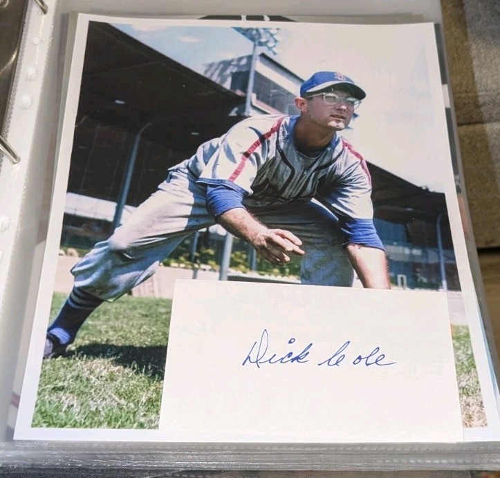 Dick Cole St. Louis Cardinals Signed Cut With 8x10 Photo W/Our COA