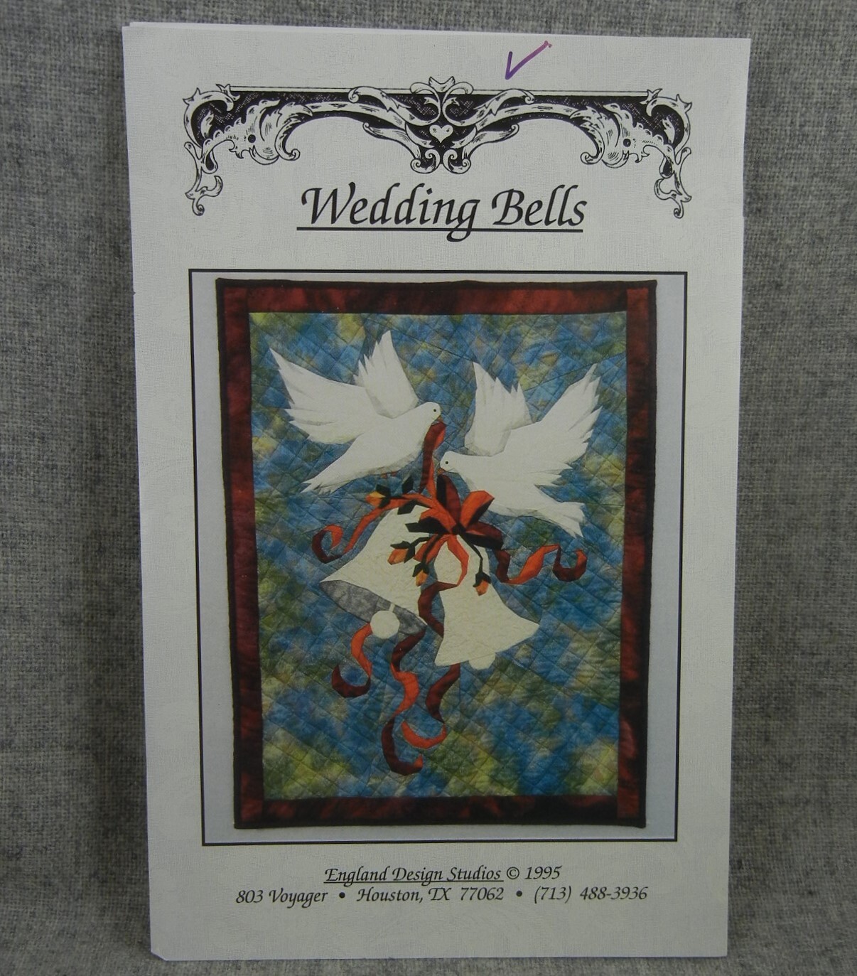 Wedding Bells Quilt Pattern England Design Studios Doves Bells Rosebuds Uncut