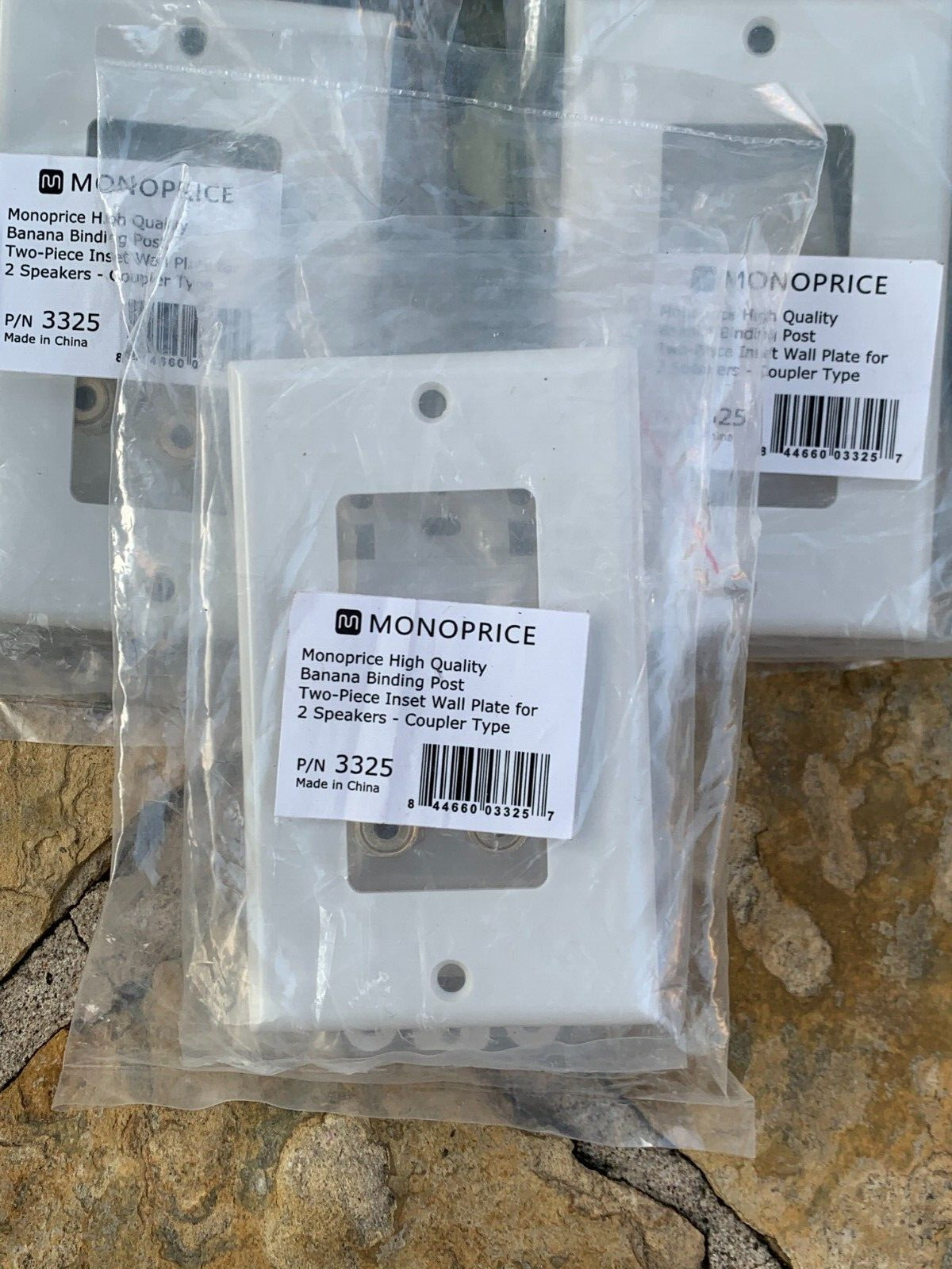 3 PACK Monoprice High Quality Banana Binding Post 2pc Inset Wall Plate Coupler