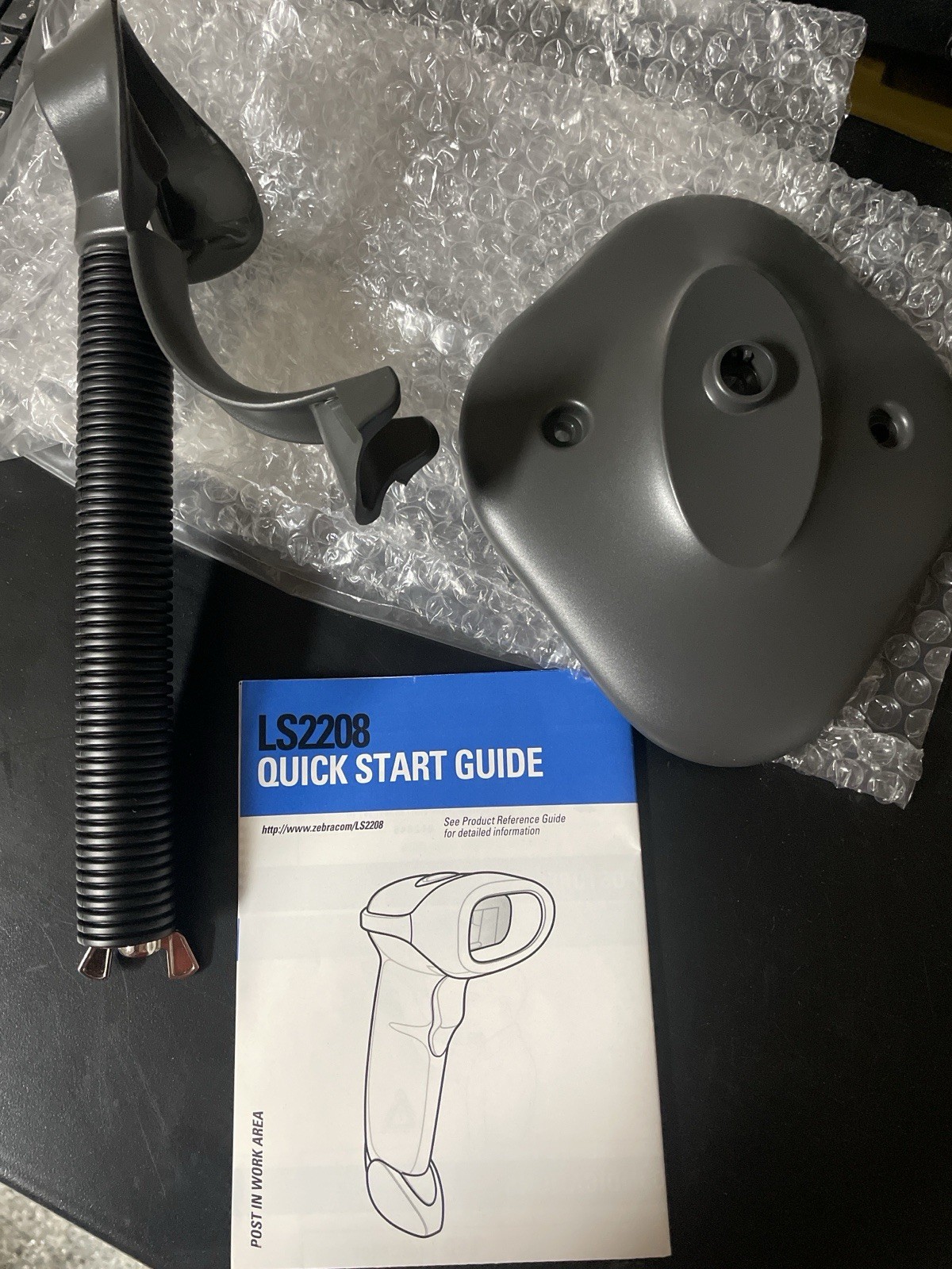 Zebra LS2208 Barcode Scanner Stand Holder Mount w Guide No Scanner