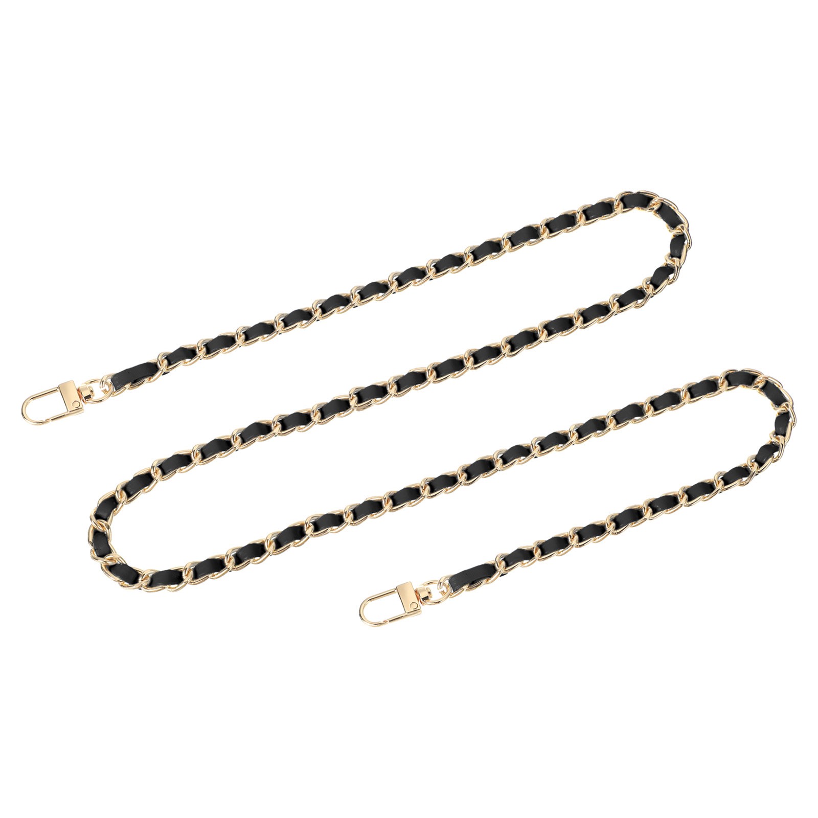 39" Purse Chain Strap with Buckles for Shoulder and Cross Body Black Gold