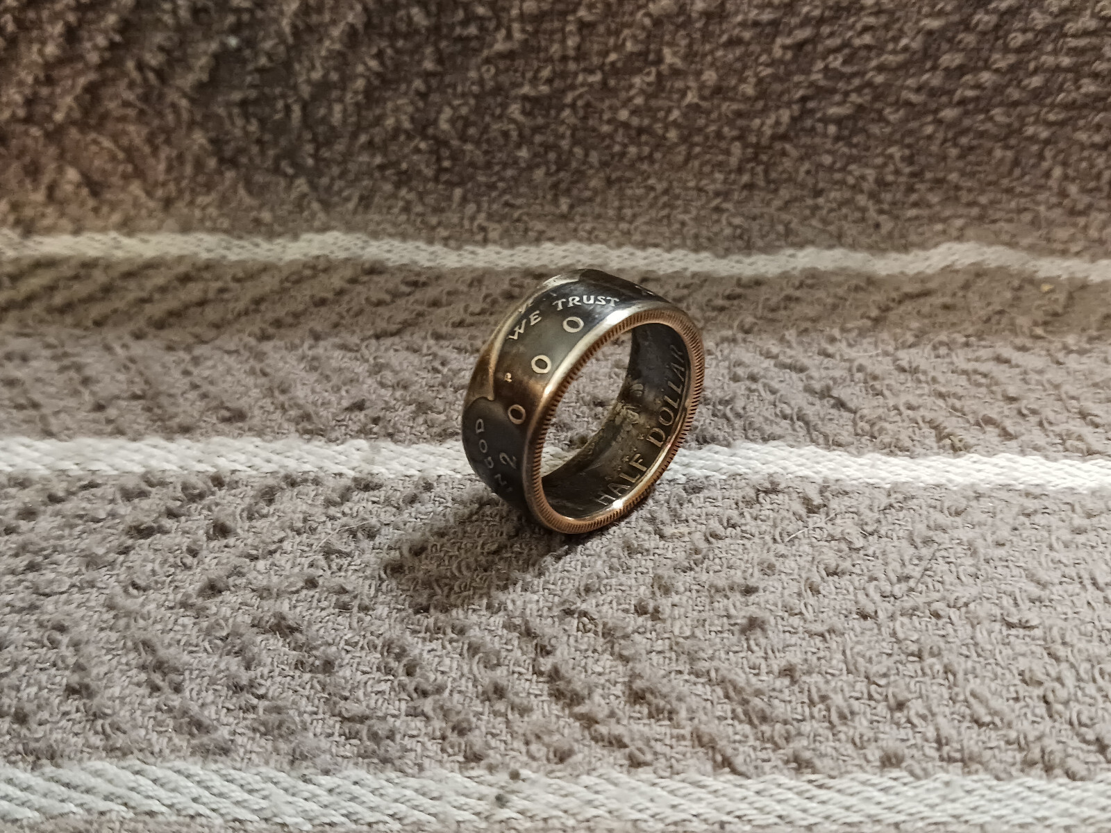 2000 Kennedy Half Dollars  size 11 coin ring  handmade mixed metals
