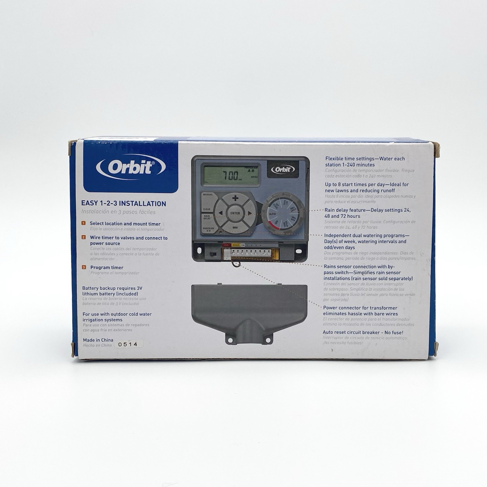 Orbit 28954 4 Station 2 Program Indoor Easy Dial Sprinkler Timer System