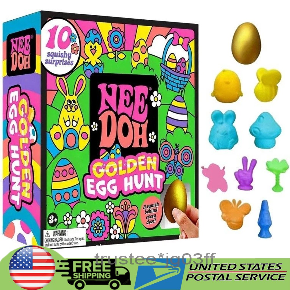 NeeDoh Golden Egg Hunt - Sensory Squeeze Toy Squishy Toy Set Easter Fidget Toy