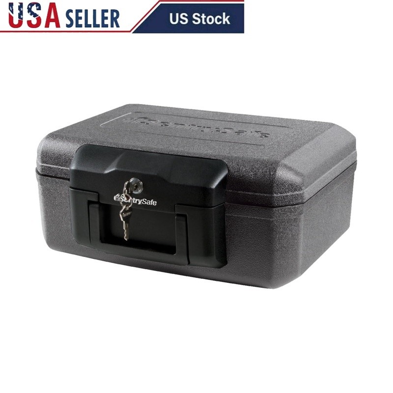 Fireproof Safe Box Key Lock Document Storage Portable Fire Resistant 0.18 Cu Ft