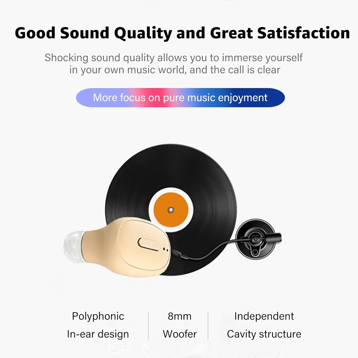 SYSFUN Single Bluetooth Wireless Earbud, Mini Invisible in-Ear Wireless Bluet...