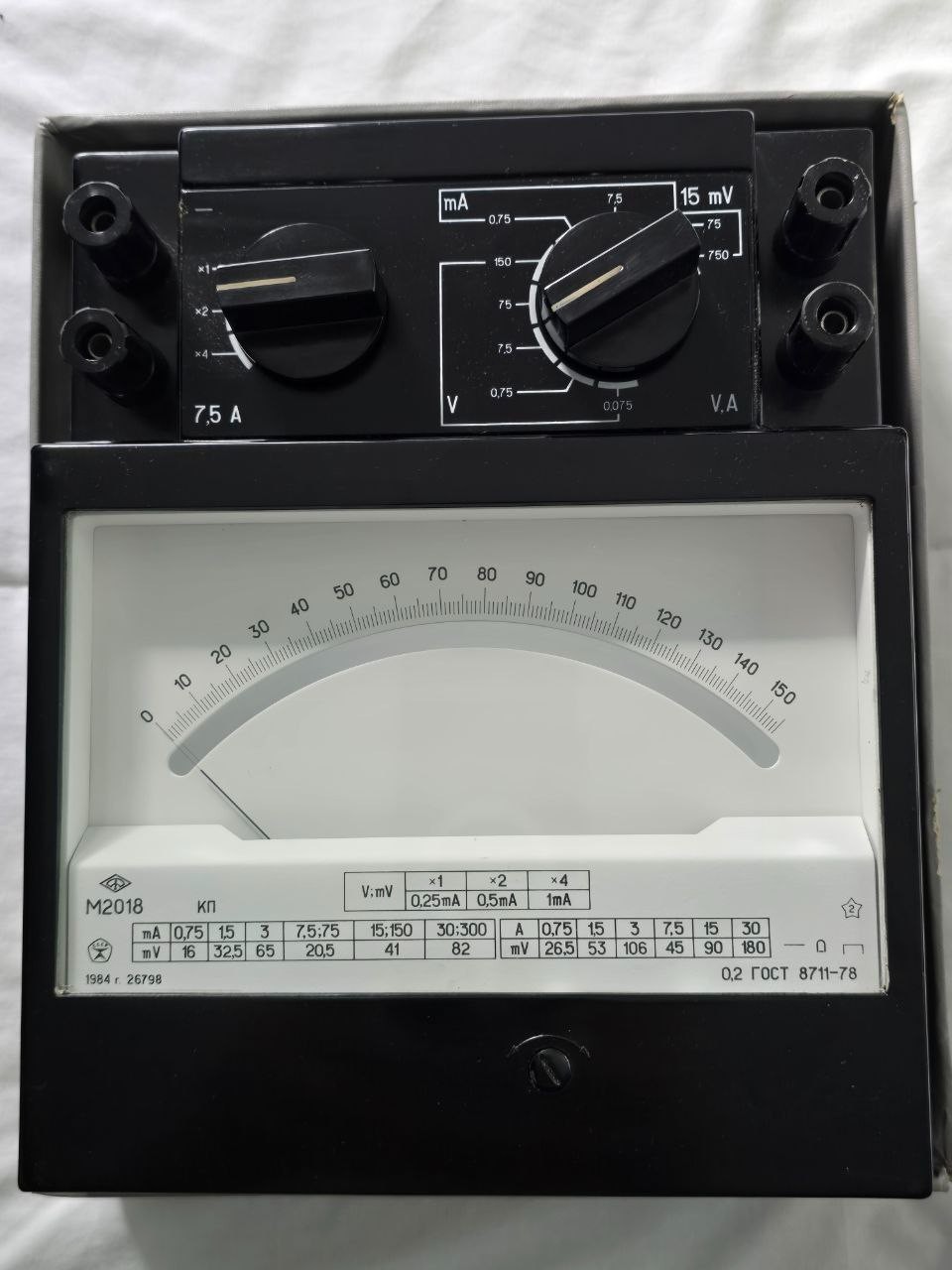 Vintage soviet analog device Voltmeter Ammeter Voltammeter M2018 Bakelite USSR