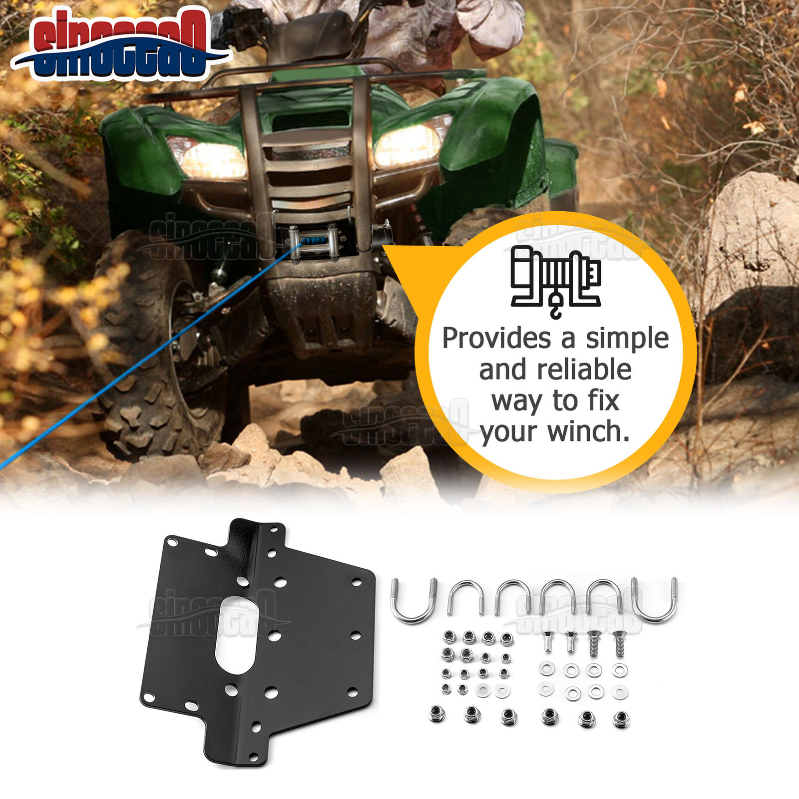 Winch Mount For Honda TRX420 Rancher 420 FA/FE/FPA/FPE/FPM/FM/PG/TE/TM 2007-2013