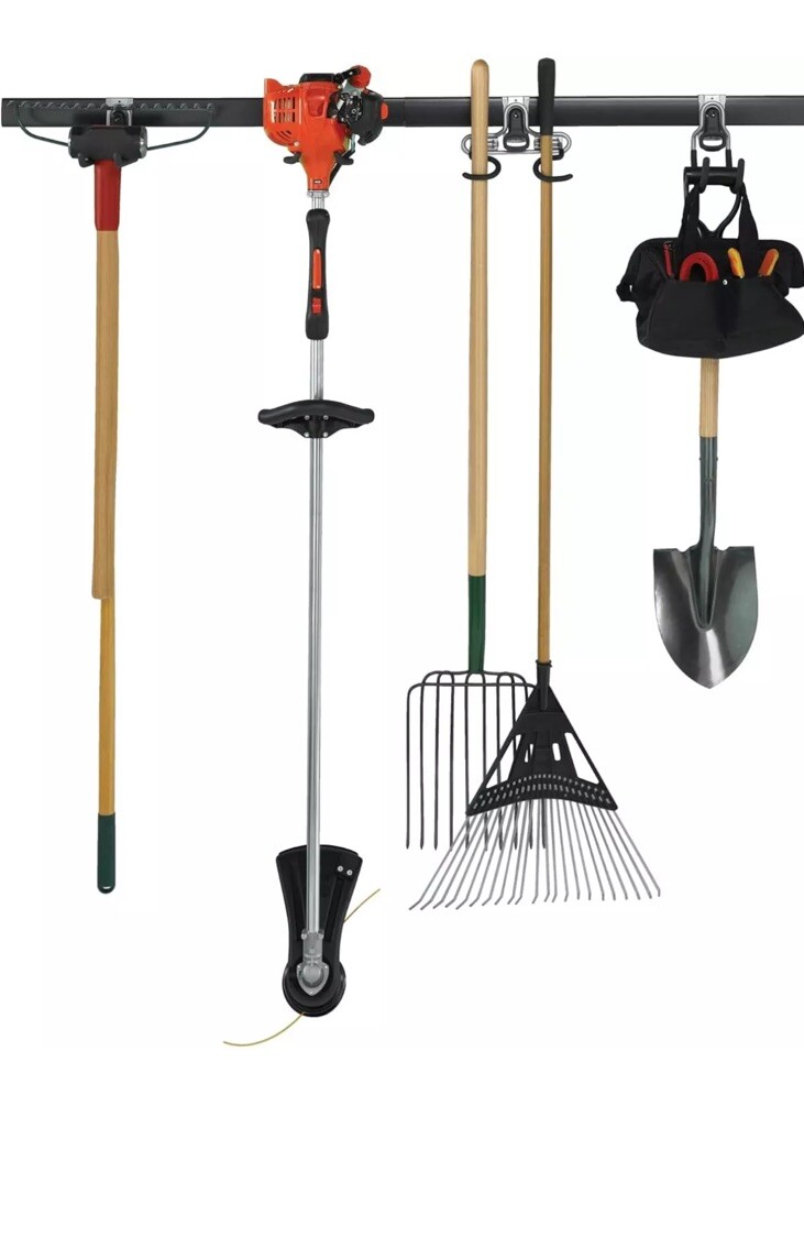 Rubbermaid FastTrack Garage Storage System Tool Hanging Kit, Wall Mount Black