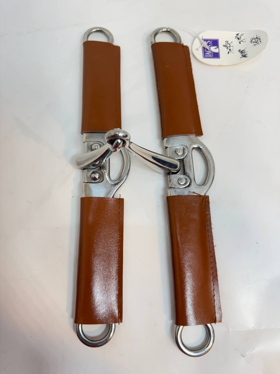 Jacks Horse Leather Overcheck Side Check Bit Stabilizer Straps Harness Pair NEW