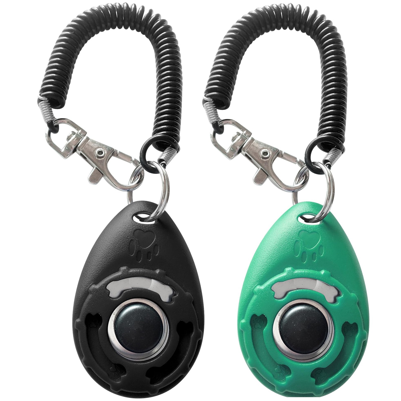 Pet Training Clicker with Wrist Strap - Dog Training Clickers (Black +Bluegreen)