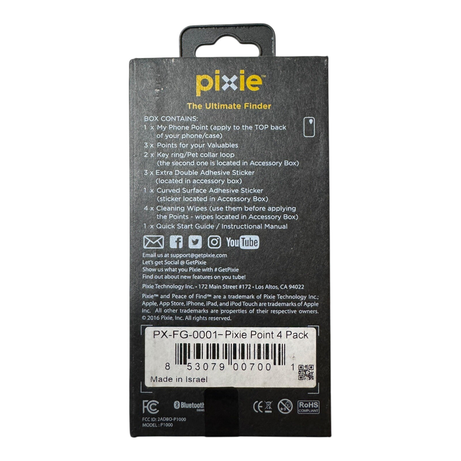 Pixie Ultimate Finder System 4-Pack - Find Keys, Phone, Wallet, Pets - SEALED