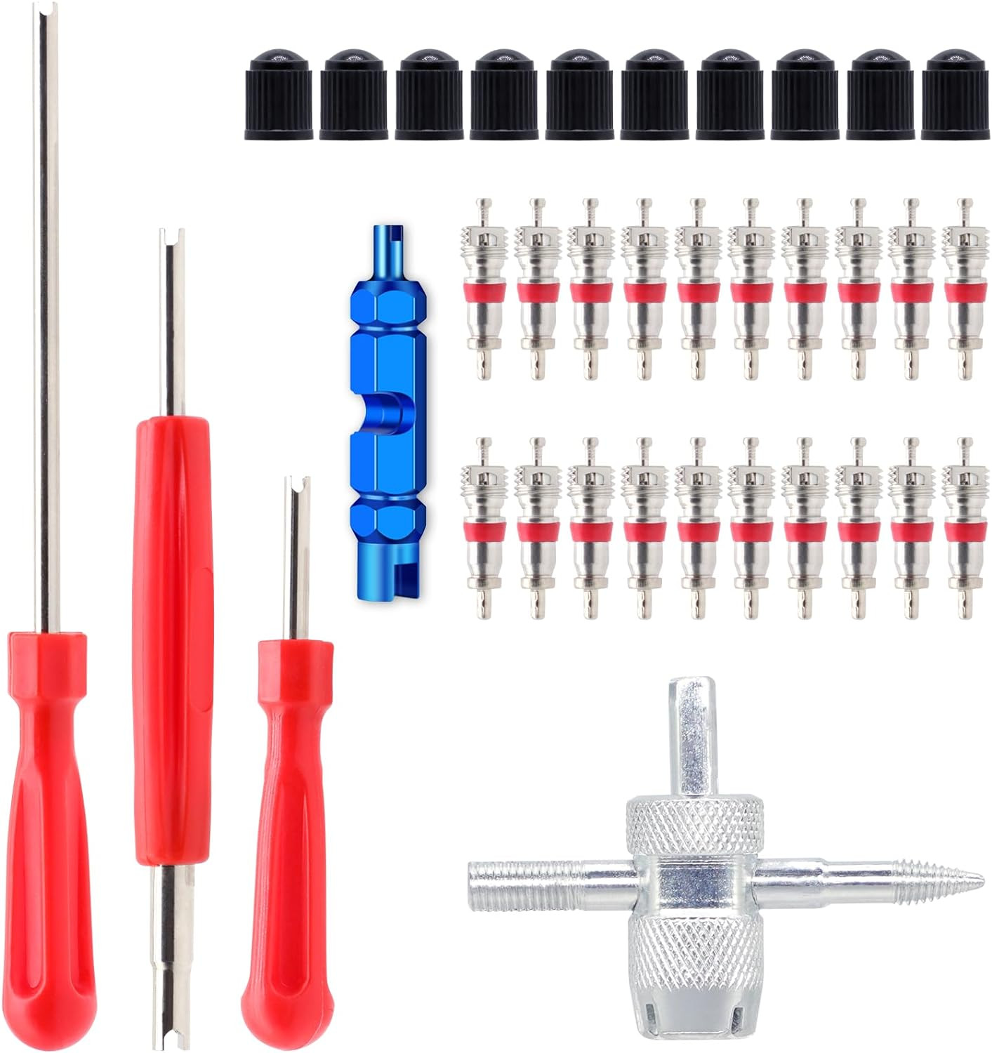 Tire Valve Stem Removal Tool 35 Pcs Valve Core Remover Tool, Dual Single