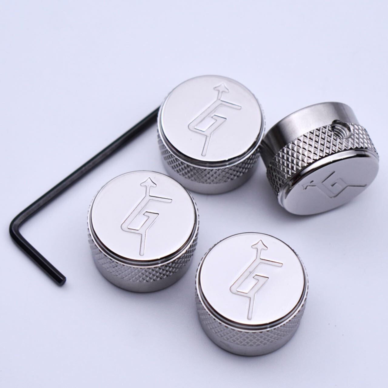 4×Stainless Steel Guitar Knob Arrow-G Speed Control Knob Fit Gret-ch Guitar Bass