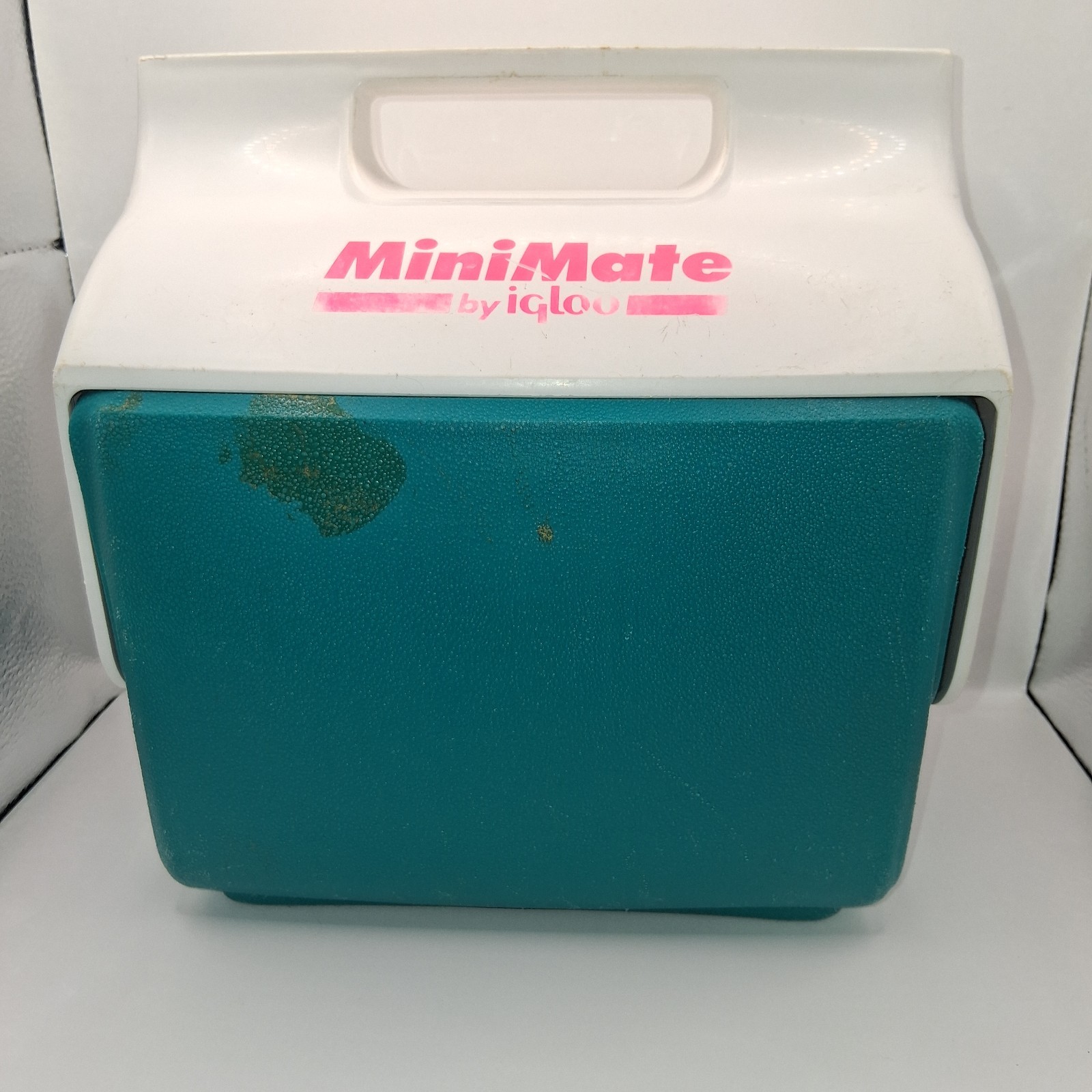 Vintage 1990’s Mini Mate Cooler By Igloo Made In USA Retro Hot Pink Neon Teal
