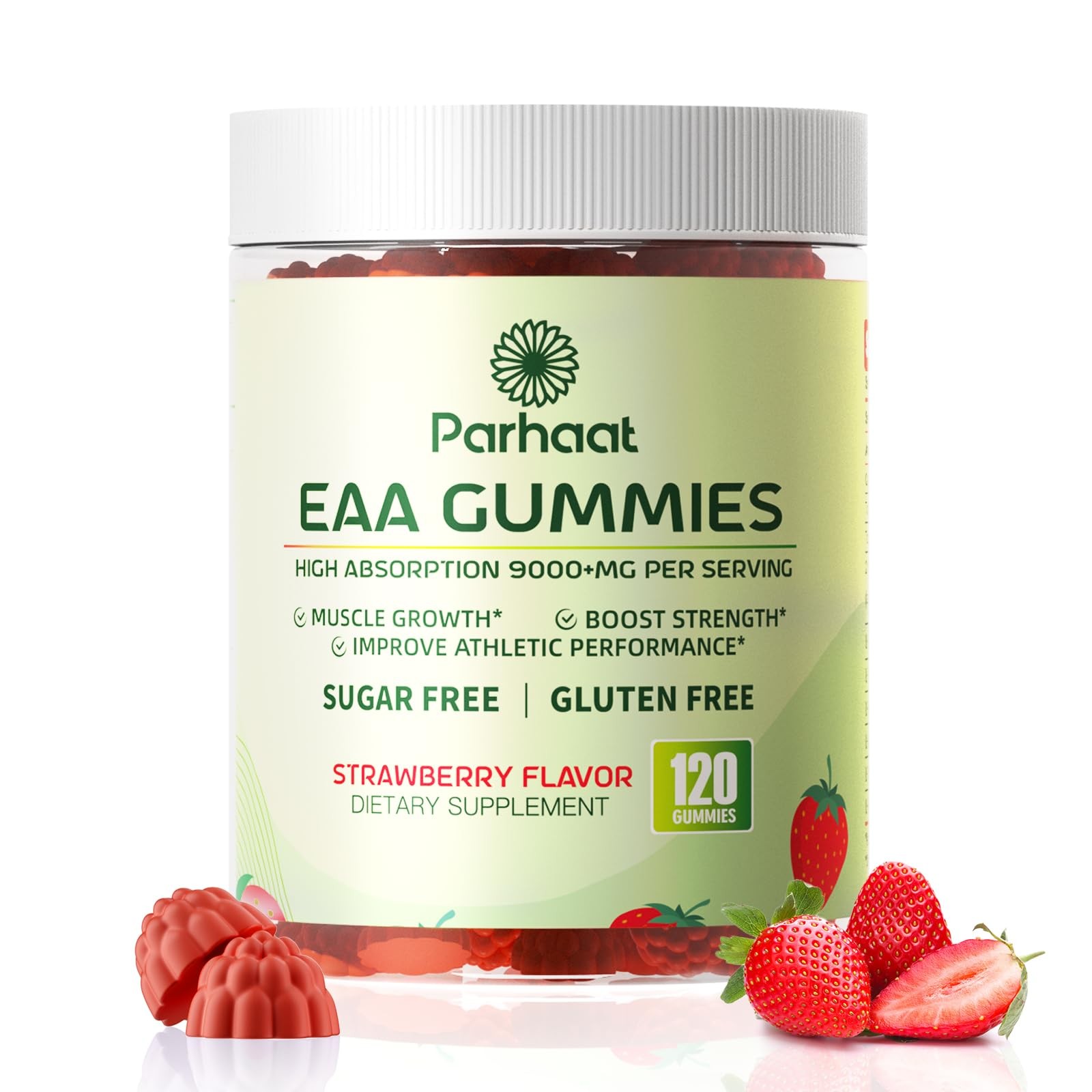 EAA Gummies 120 Gummies (Strawberry), Essential Amino Acids - All 9 Essential...