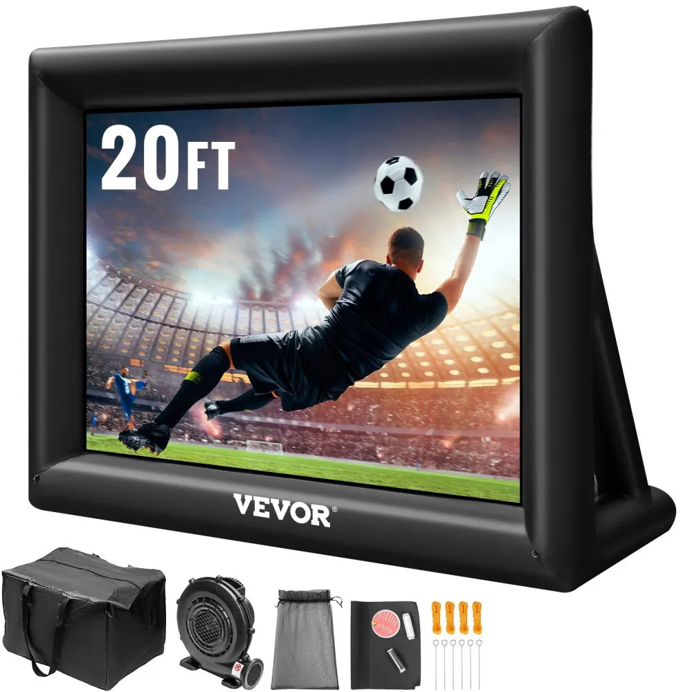 VEVOR 20 ft Inflatable Movie Screen 16:9 600D Movie Projection with Portable Bag