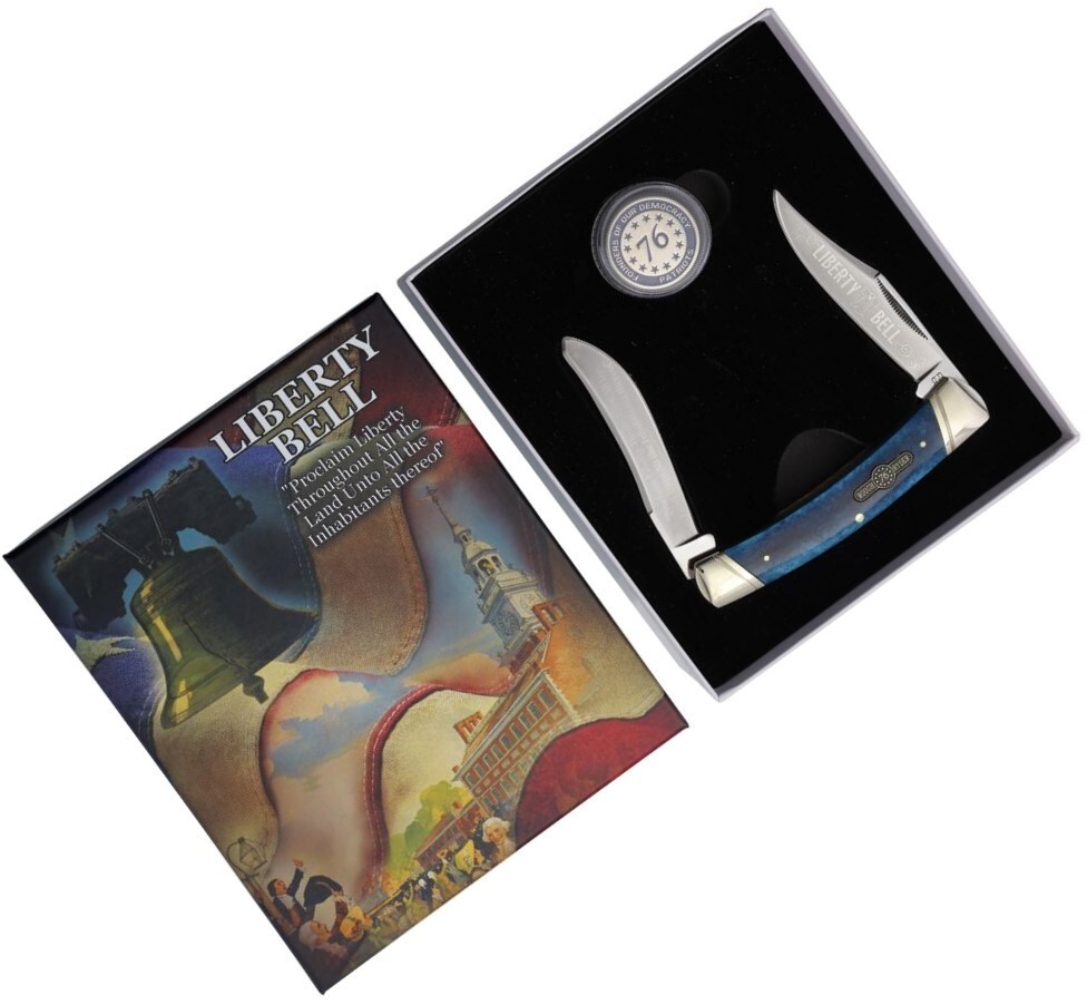 Rough Ryder Patriot Series Moose Pocket Knife Stainless Steel Blades Bone