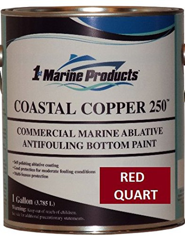 Marine Coastal Copper 250 Ablative Antifouling Bottom Boat Paint RED QUART