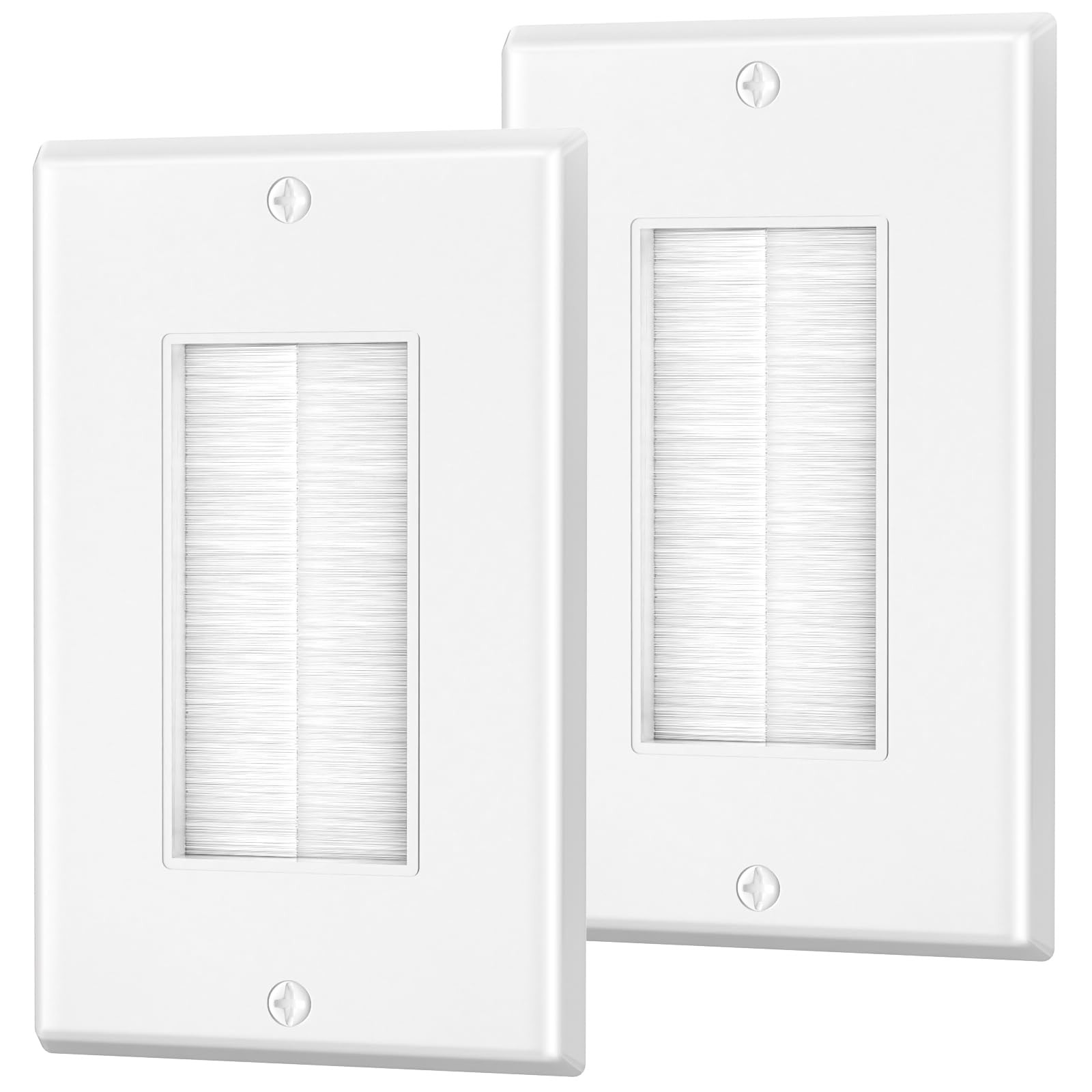 LEENUE Brush Wall Plate, Single Gang Wall Plate Cable Pass Through for Low Vo...