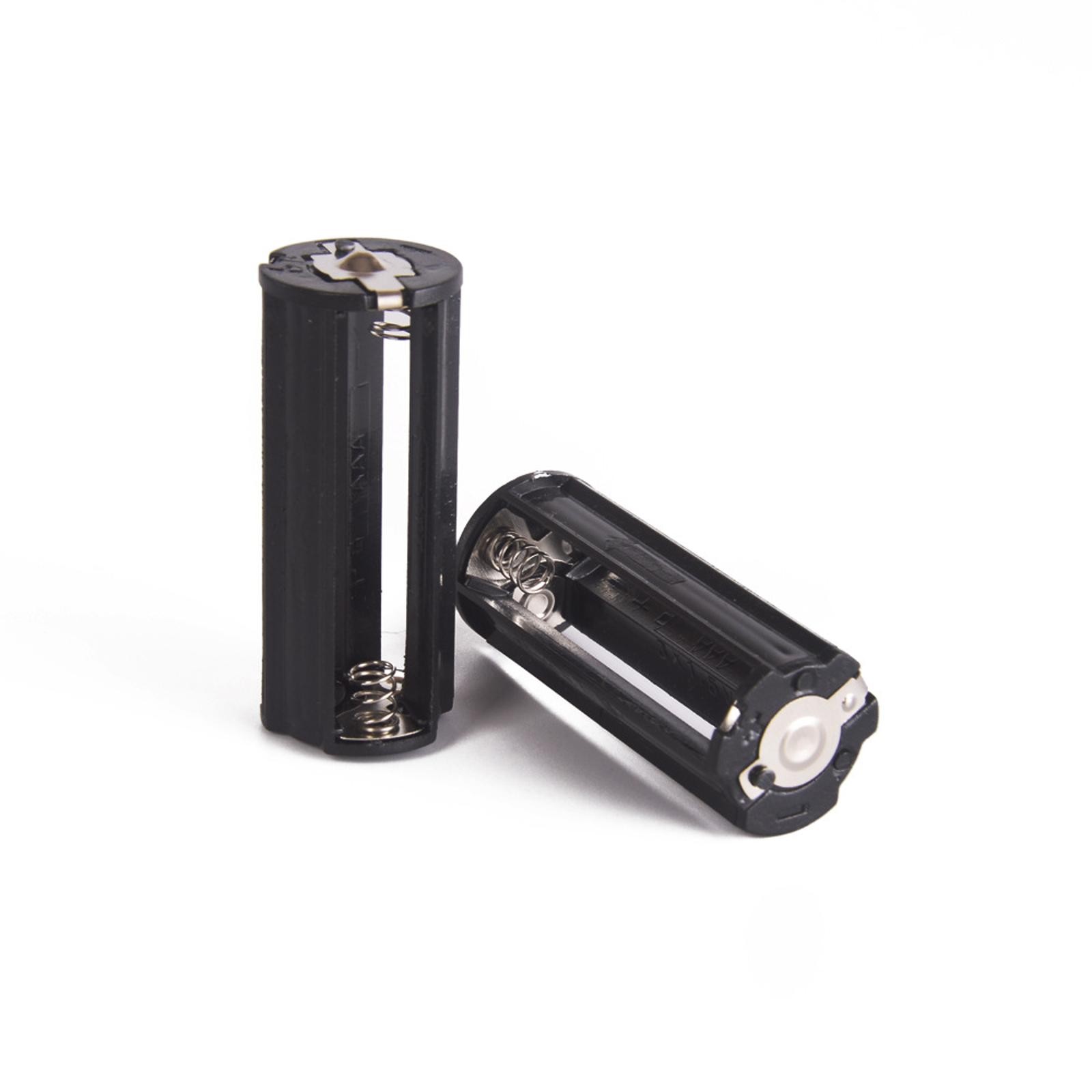 2Pcs Cylindrical Case Battery Holder Converter For Flashlight Round Circular