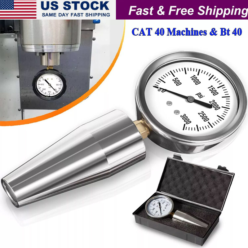 Spindle Drawbar Force Gauge Checker Tool 0-3000PSI For All CAT 40 & Bt 40