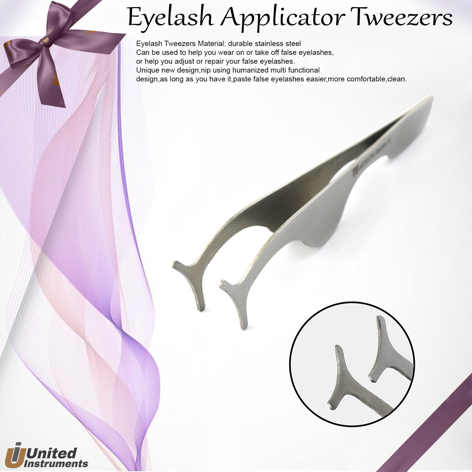 Eyelash Applicator Tweezers Magnetic Lashes Extension & Removal Forceps