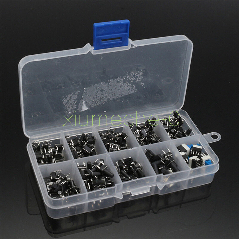 180Pcs NEW 10 Values Tactile Push Button Switch Micro Momentary Tact Assorted