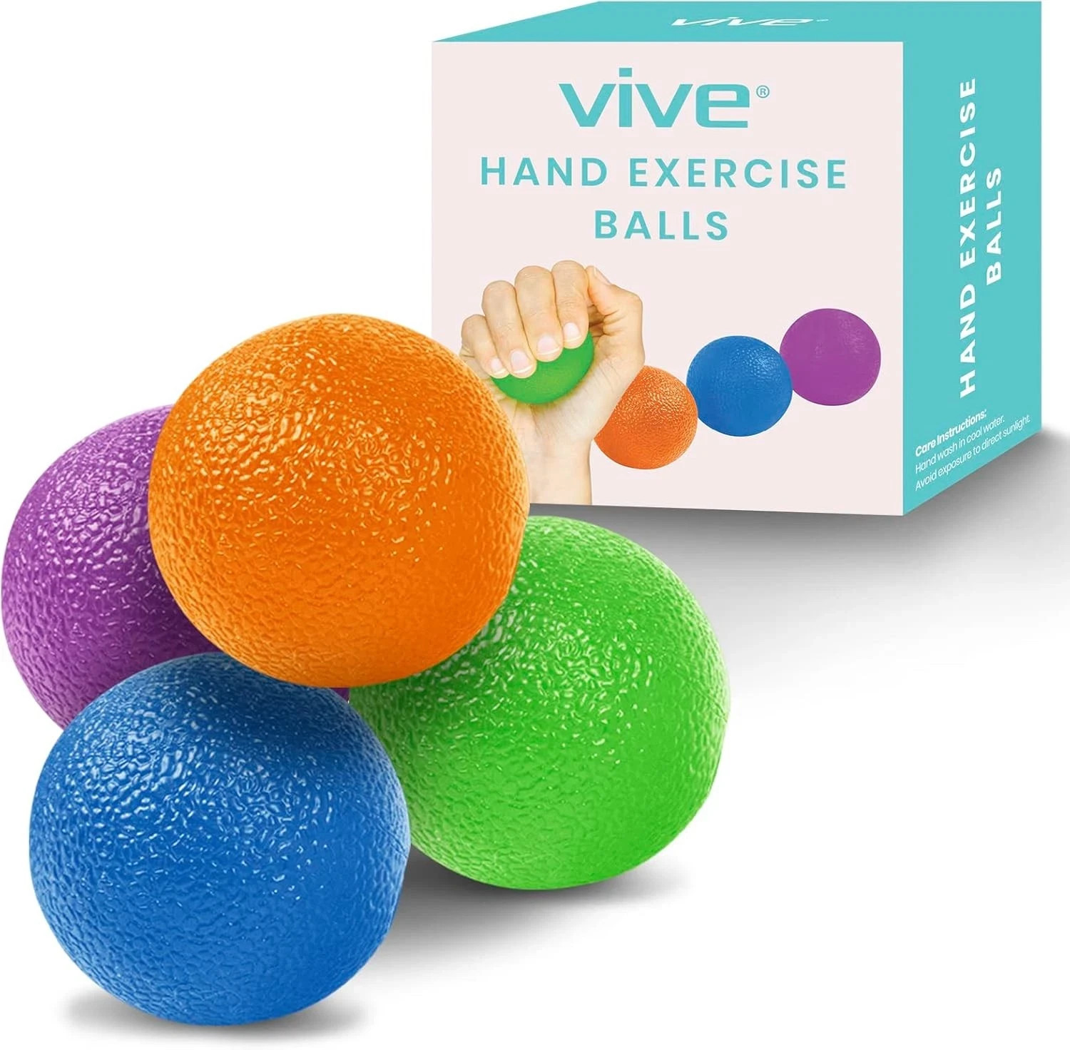 Vive Squeeze Balls for Hand Therapy, Exercise, Arthritis (w/ Rehab Video Blue
