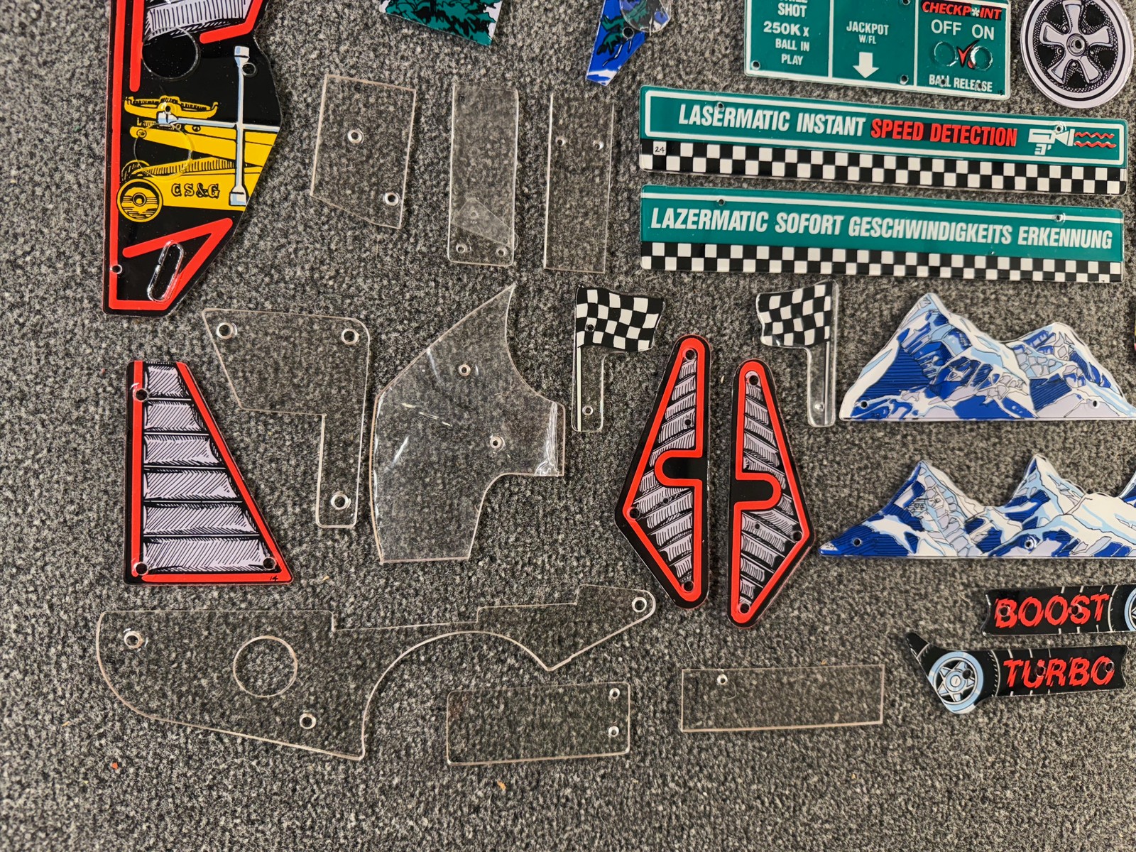 Data East Checkpoint Pinball Machine Playfield Plastic Set NOS RARE ORIGINAL