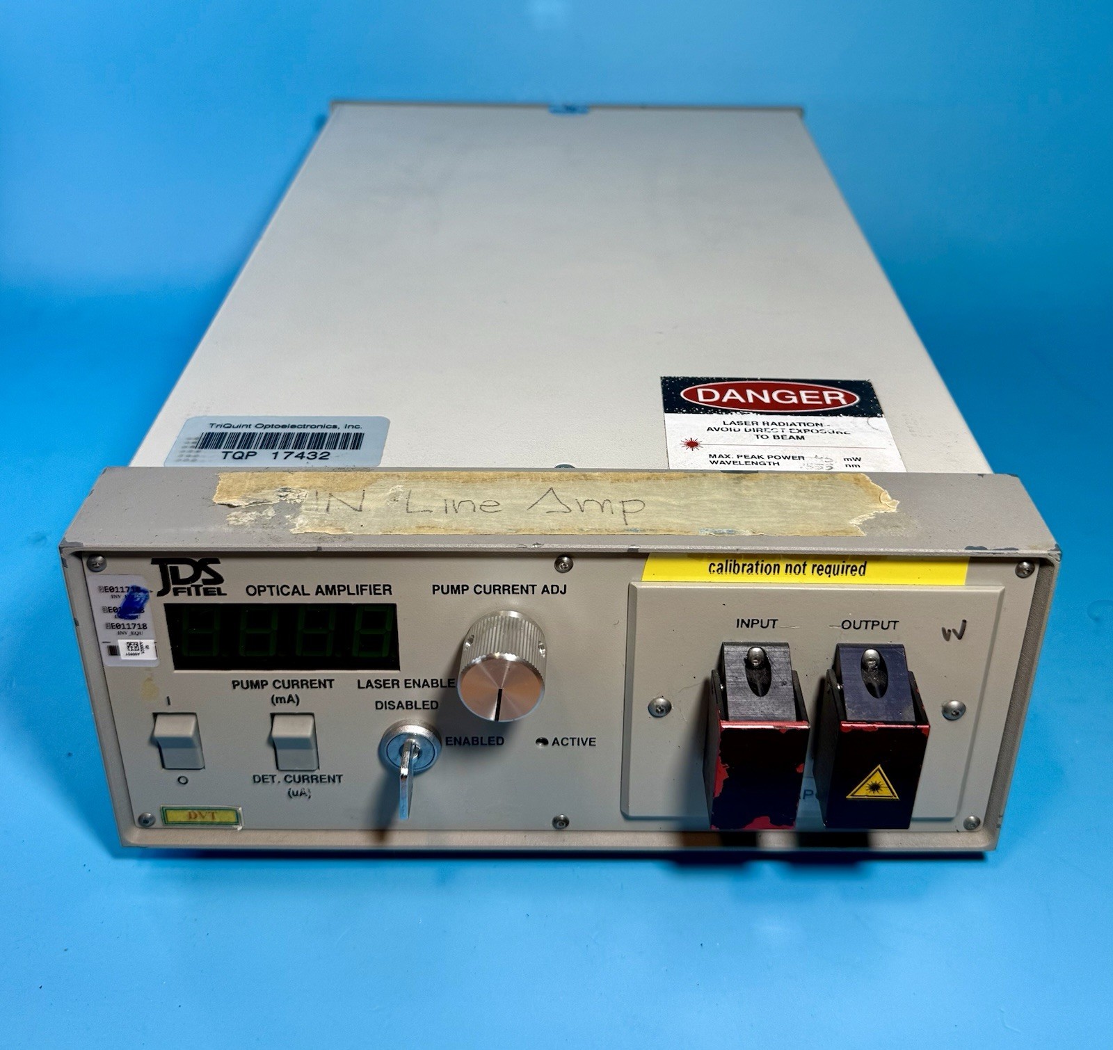 JDS Fitel Optical Amplifier OAB1415-BP 50-60 Hz 100-240V 80 VA max FUSE T1A/250V