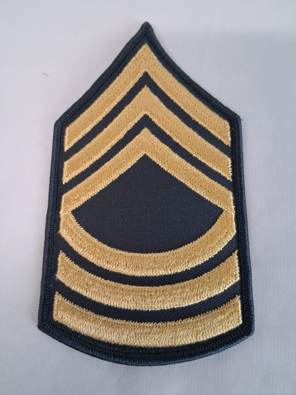 US Army Master Sergeant E-8 Insignia Patch OD Olive Drab 3 x 5.5 VTG Surplus NOS