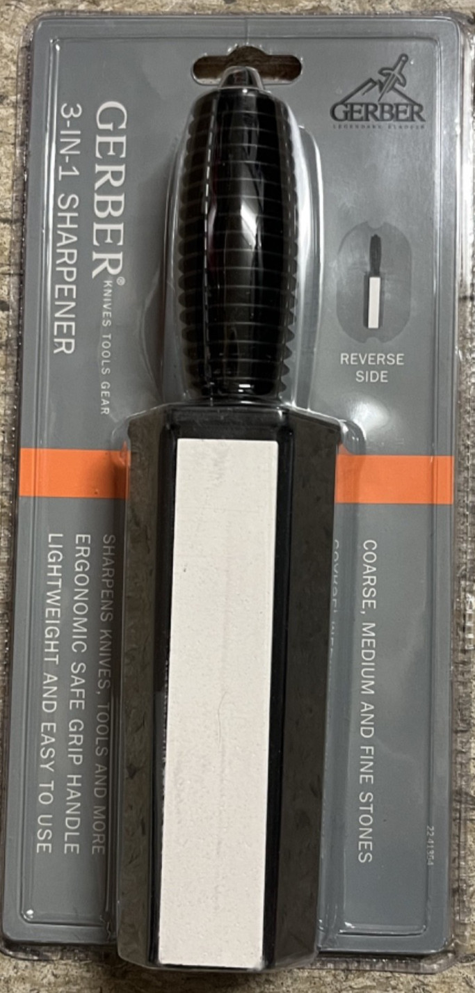 Gerber 3 in 1 Sharpener with handle-New in Packaging!