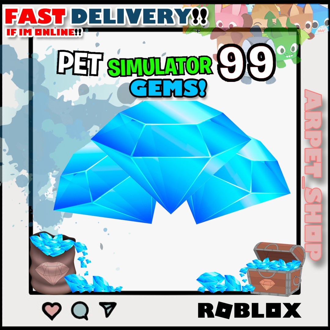PET SIMULATOR 99 - PET SIM 99 |  1B-100B GEMS PS99 Diamonds | FAST DELIVERY