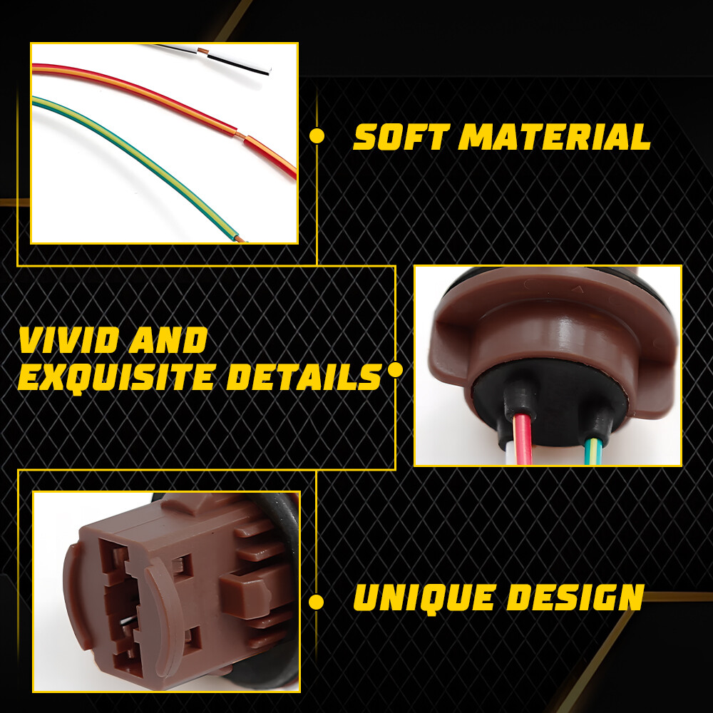 Universal Pigtail Wire Female Socket 7443 Two Harness Replace Brake Stop Tail