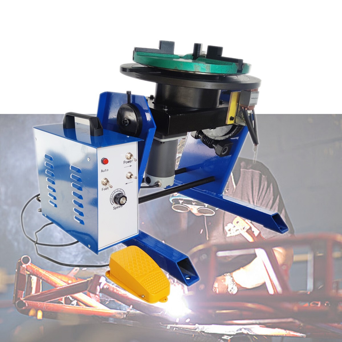 0-90 Degree 110V Welding Positioner Turntable for Welding with 300mm 100KG Chuck