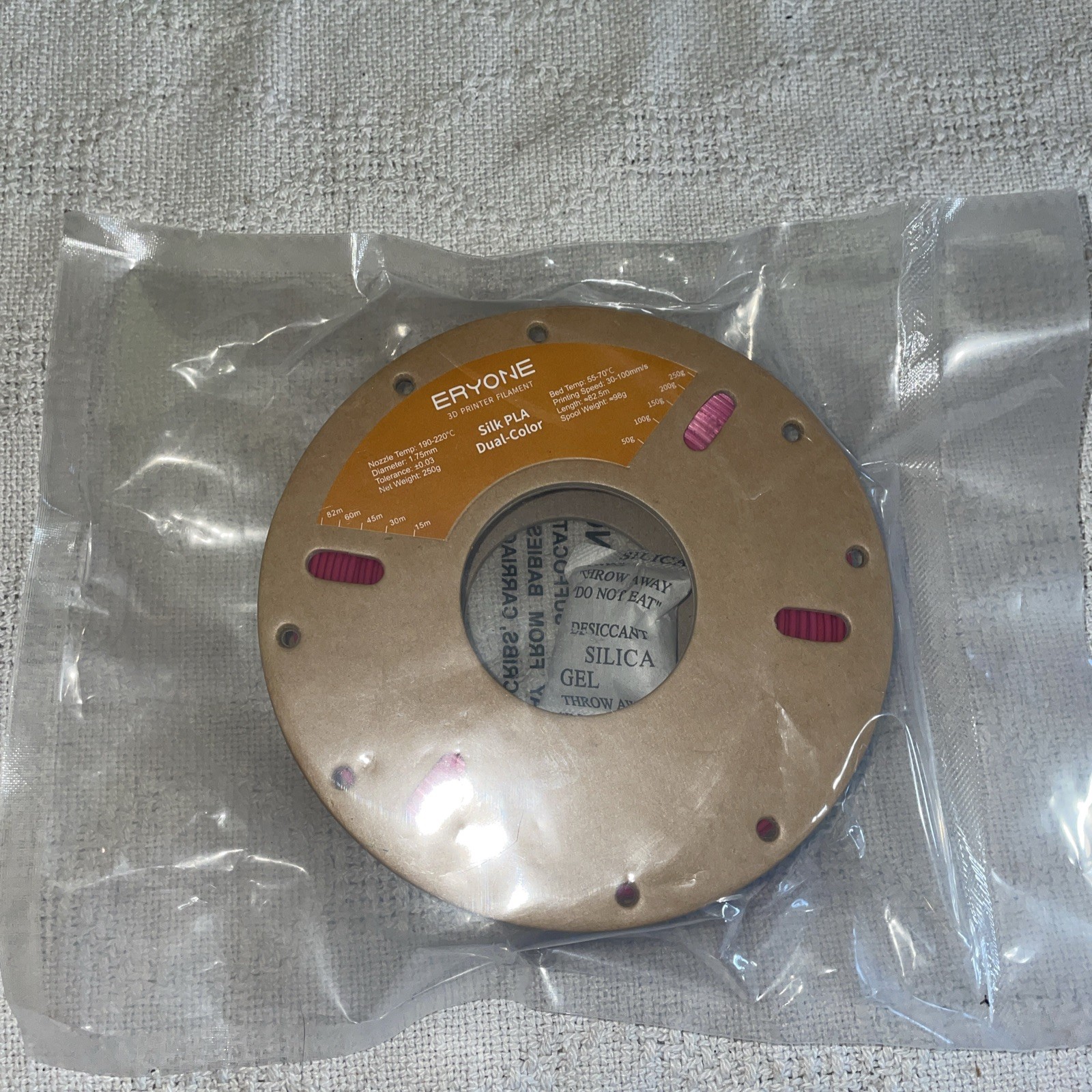 Eryone 3D Printer Filament Silk PLA Dual-Color Spool Pink Blue 1.75mm X 82.5m