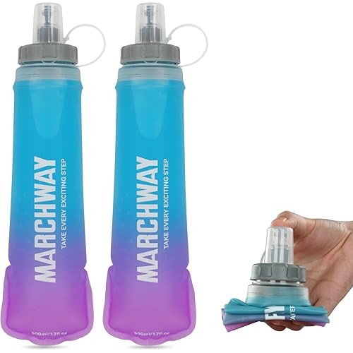 Soft Hydration Flask with Wide Mouth, 300ml/500ml 500ML Blue Purple
