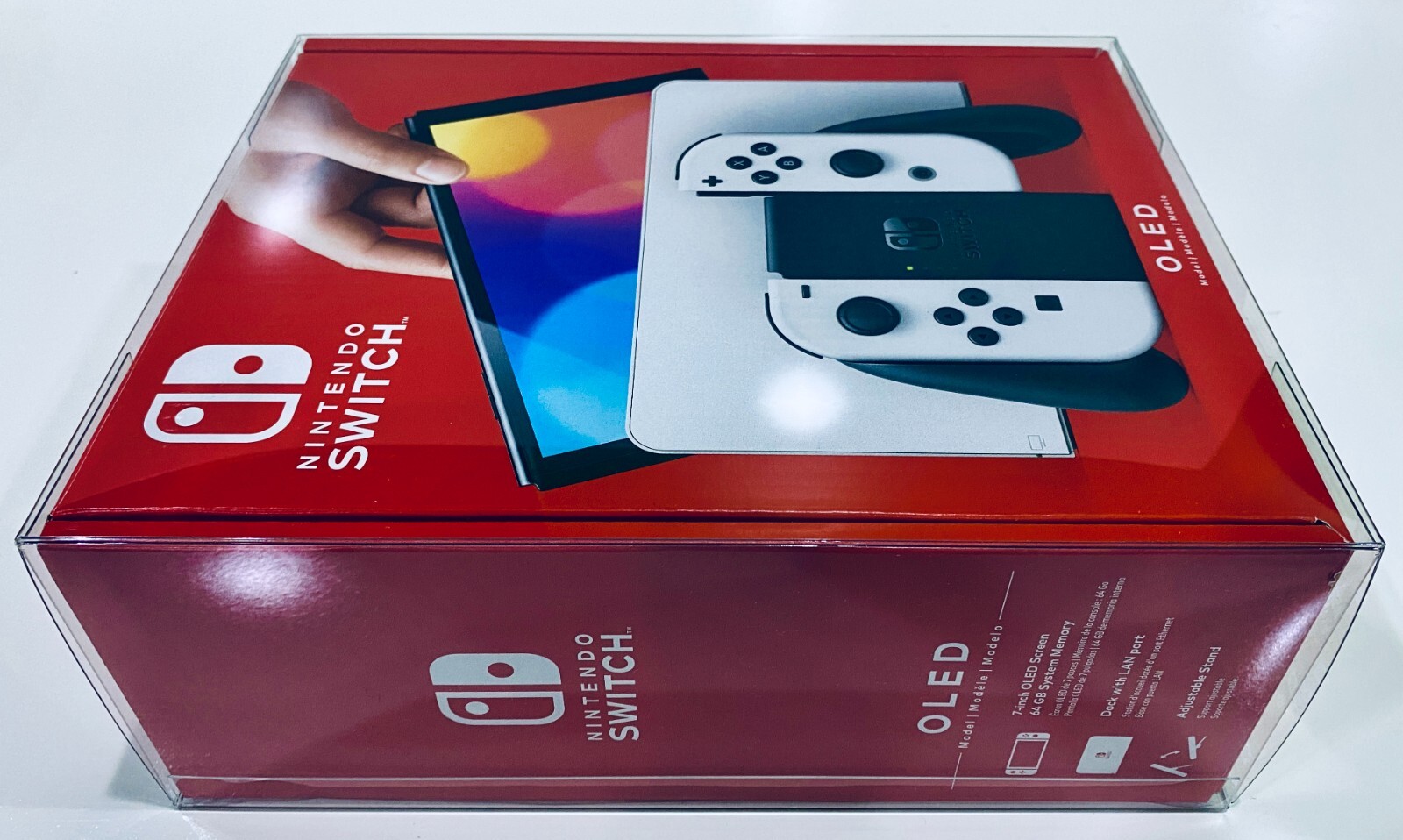 1x Clear Console Box Protector Fits Only OLED Nintendo SWITCH Console boxes READ